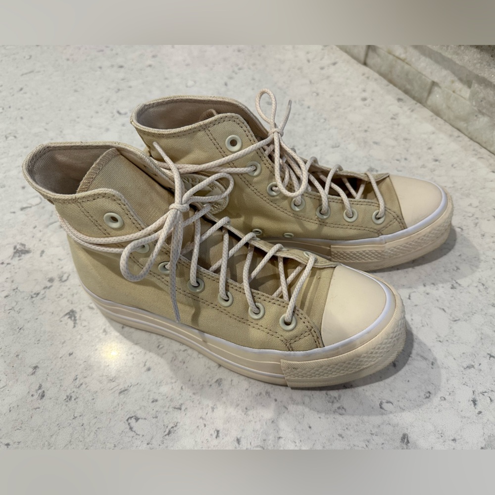 Converse High-Top Sneakers in Tan
